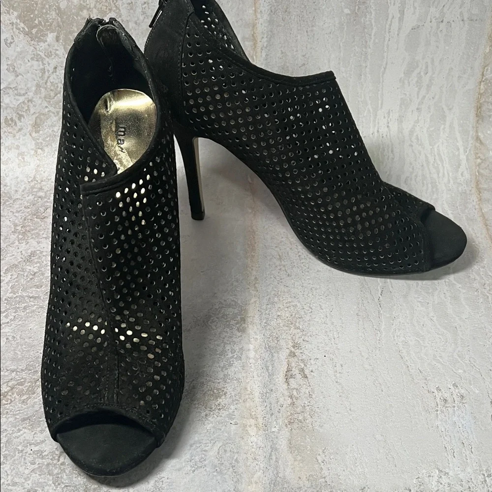 Madden Girl Renzo Black Peep Toe Pumps 9.5